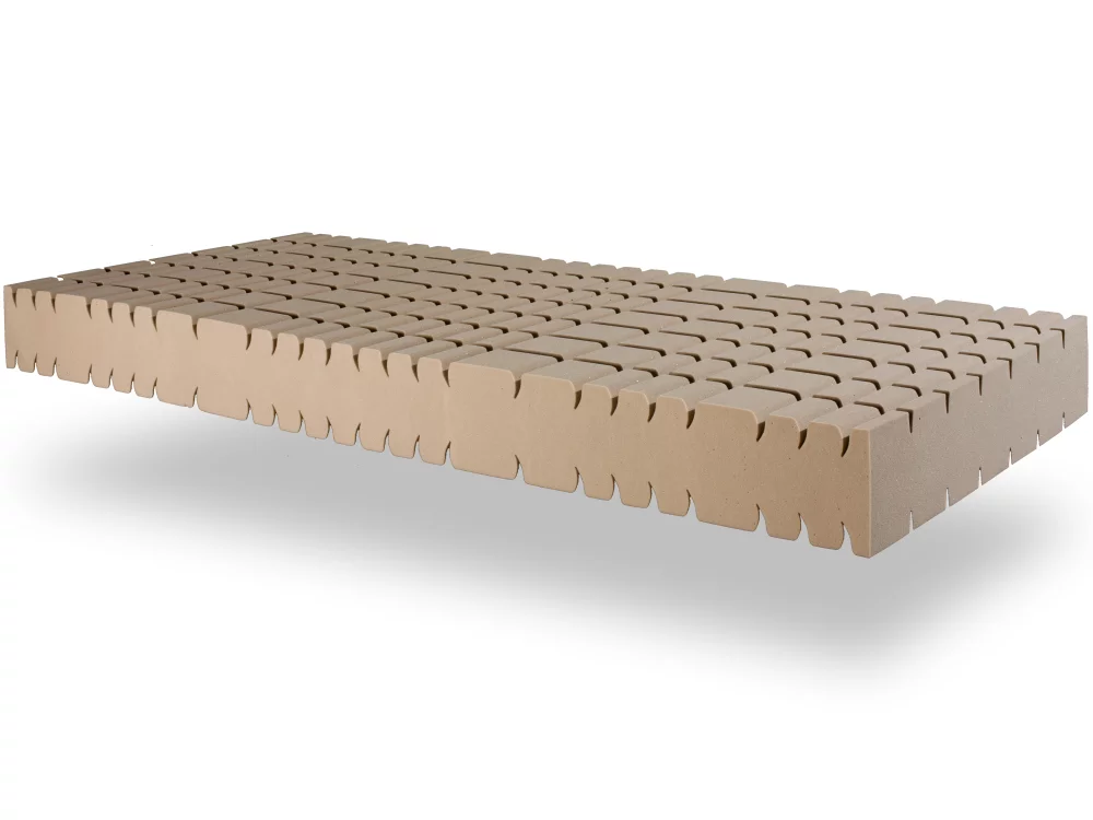 Ergonomischer Matratzen-Schaumstoffkern mit Würfelschnitt zur punktgenauen Druckentlastung und Körperanpassung